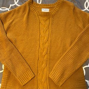 Cableknit tan sweater
